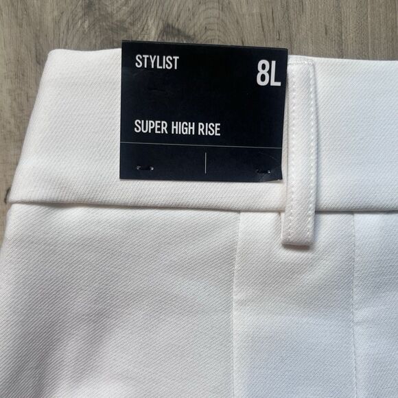 NWT Express Women's 8L White Ankle Super High Rise Stylist Pants Pleated Stretch - Picture 8 of 9